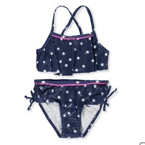 Pink Platinum NWOT Navy/Glitter Bikini with Pink